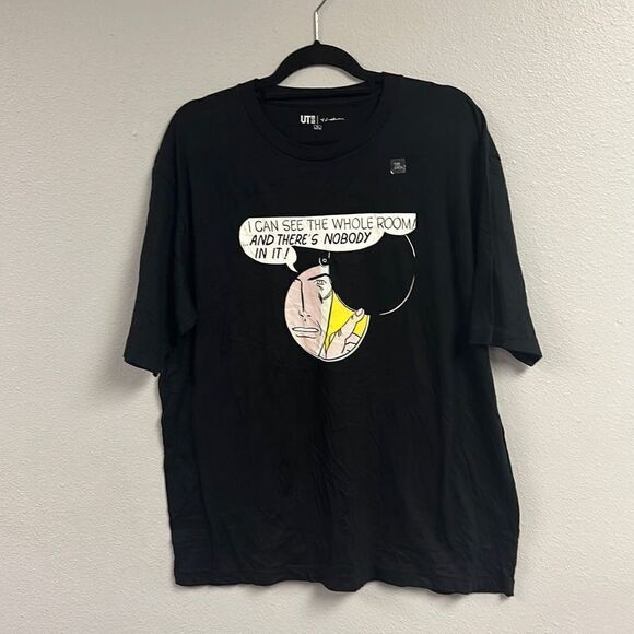Men's Black Uniqlo x Roy Lichtenstein Graphic Art  Pullover T-Shirt XL - Picture 1 of 7